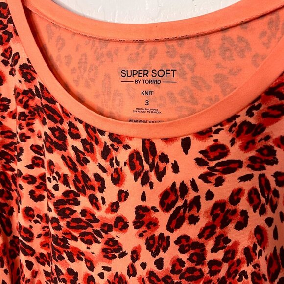 Torrid Leopard Print Super Soft Crew Neck Tank 3 3X 22/24 - Picture 6 of 6